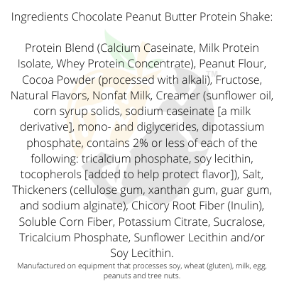 chocolate peanut butter protein shake ingredients